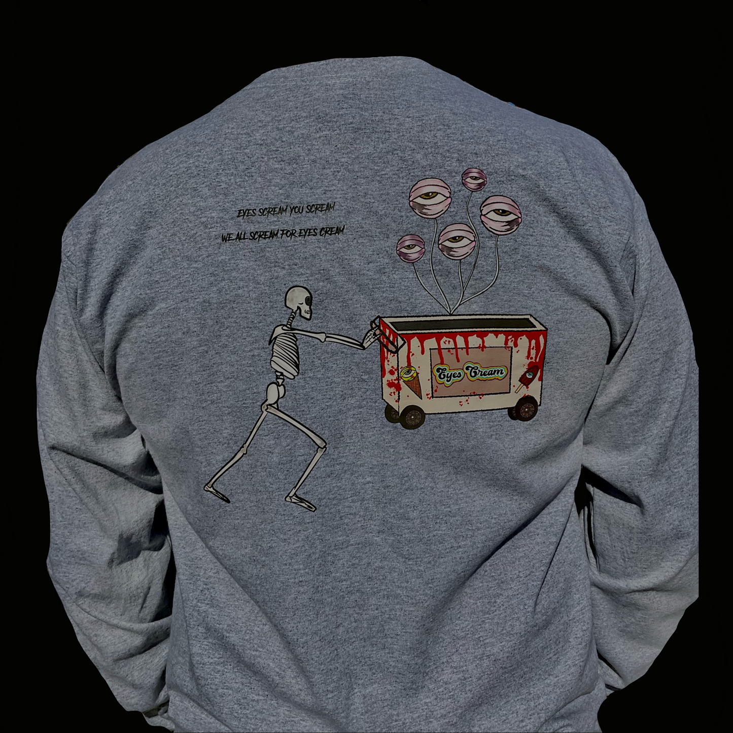 Gray Long Sleeve Halloween Tee UNISEX
