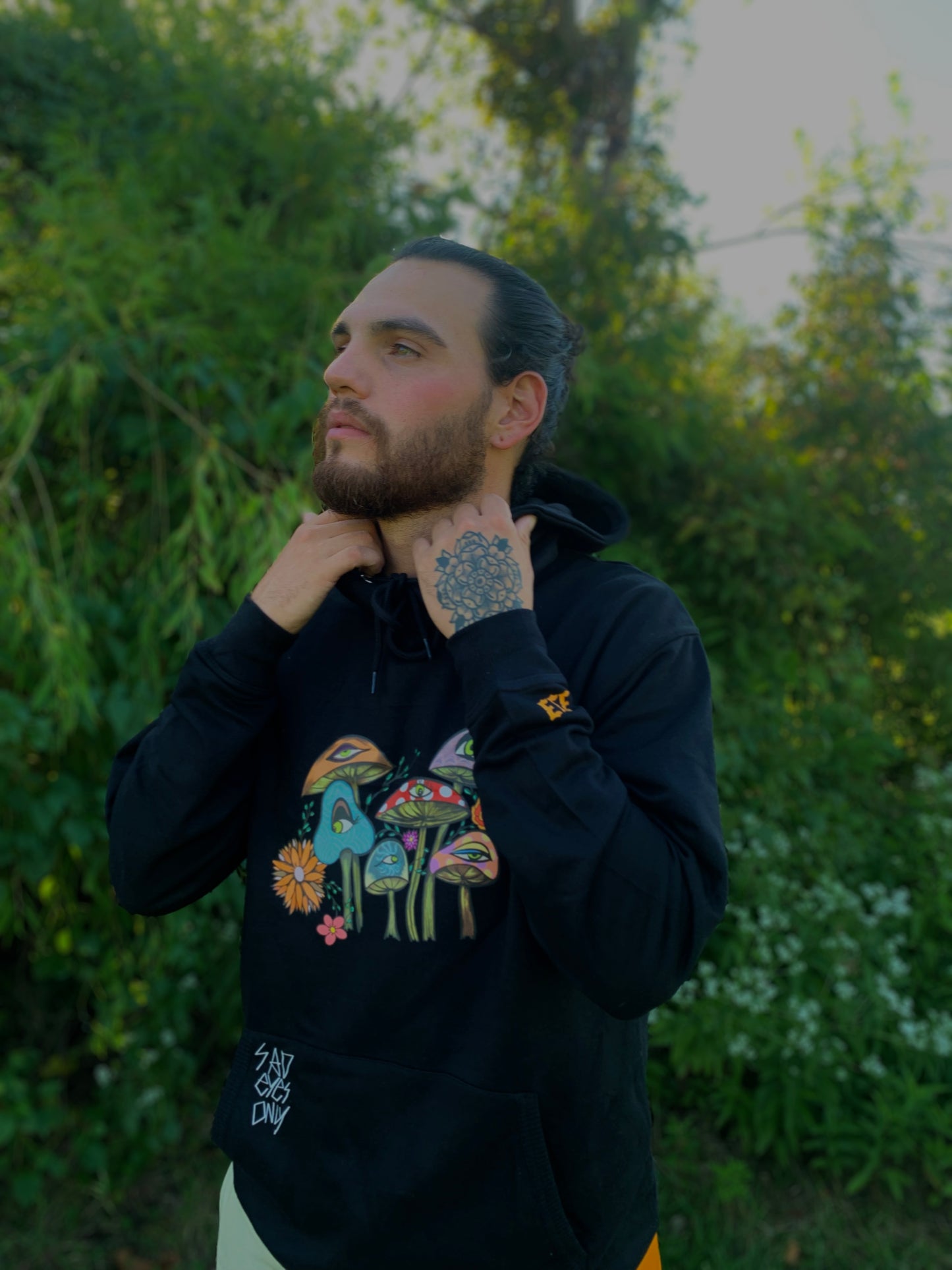 Black Mushroom Hoodie Sad Eyes Only (Phase 2)