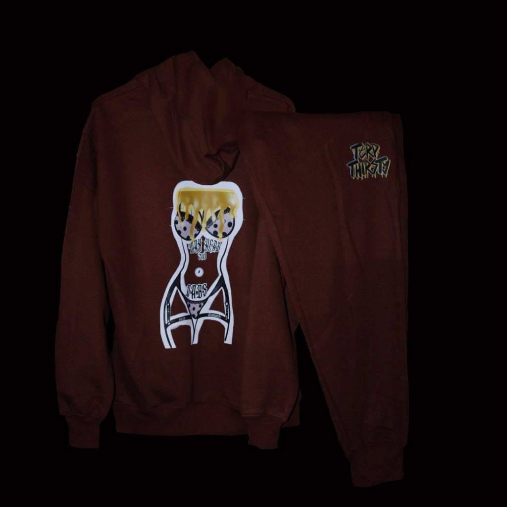 Terp Thirsty X Hash Daddy Brown Hoodie Sweat Suit