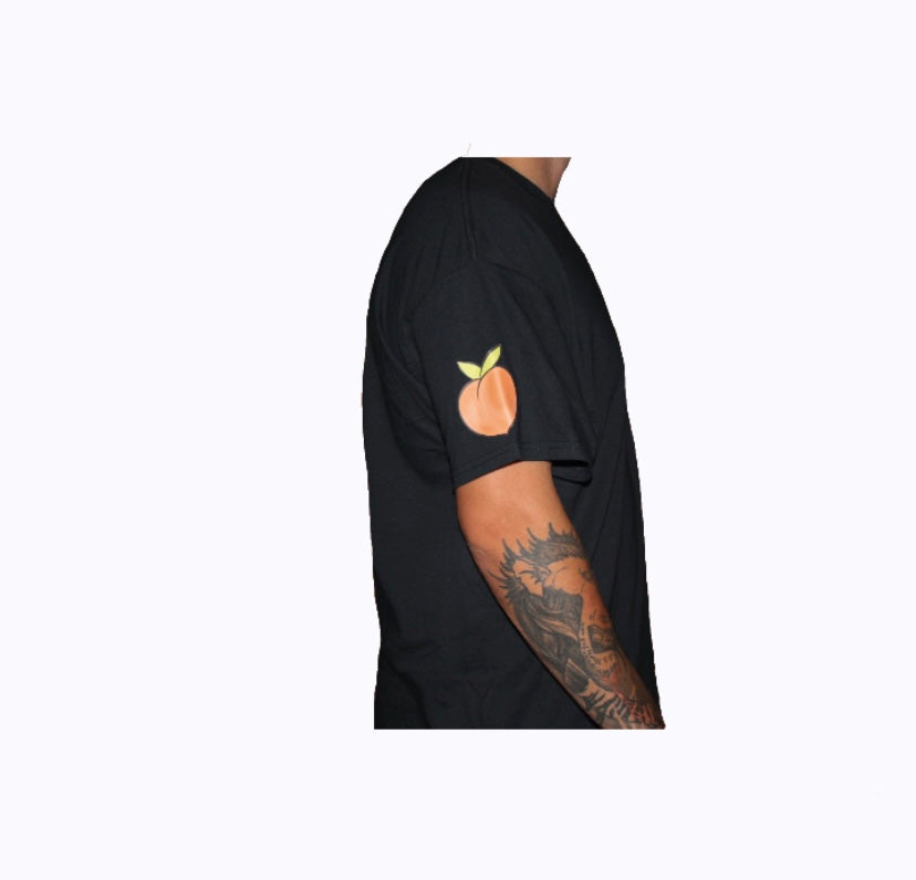 Just Peachy Kiss My Peach Black Shirt