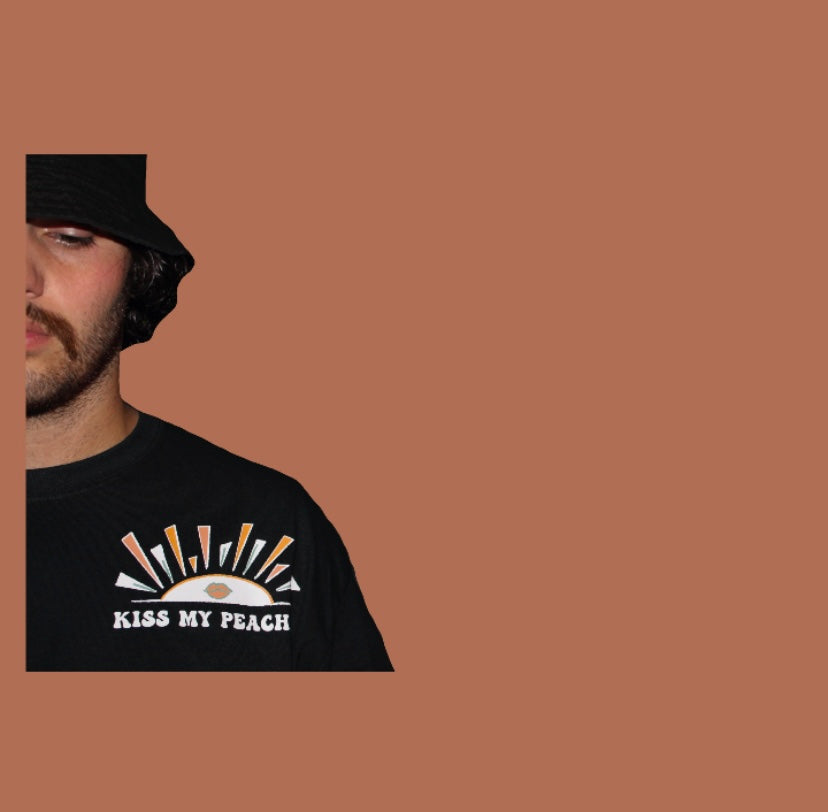 Just Peachy Kiss My Peach Black Shirt