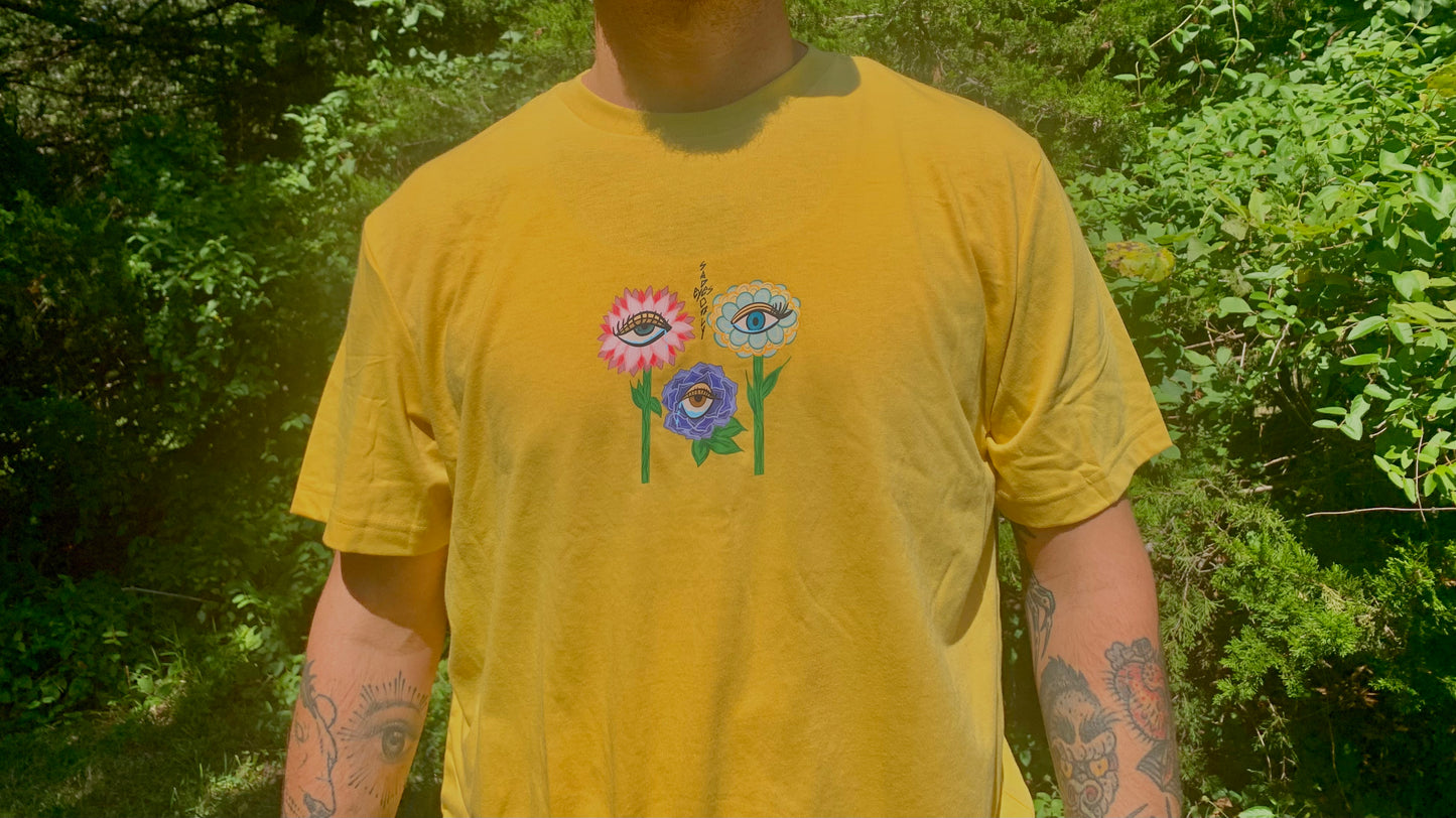 Mustard Yellow Flower Sad Eyes Only Tee (Phase 2)