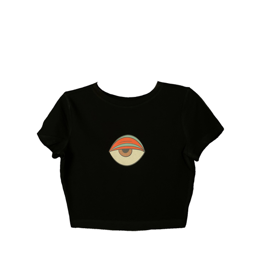 Sad Eyes Only Women’s Black Crop Top